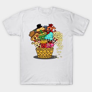 funny doodle monster junk food T-Shirt